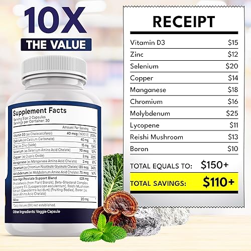 Miniatura 5 de NEW AGE Suplemento avanzado de próstata para hombres  Reduce los viajes al baño, promueve el sueño, apoya la salud y el vaciado de la vejiga