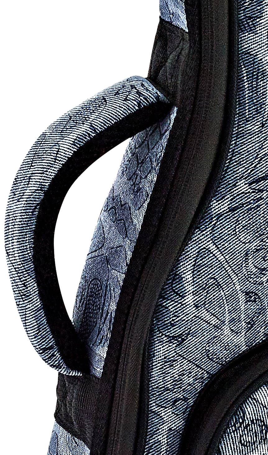 Ortega Guitars Jean Ukulele Gigbag - Tenor Ukulele Tasche - Höhe 69 cm - Breite 24 cm - Mit Schultergurten - Baumwolle / Leinen, Blau (OUB-TE-BLJ)