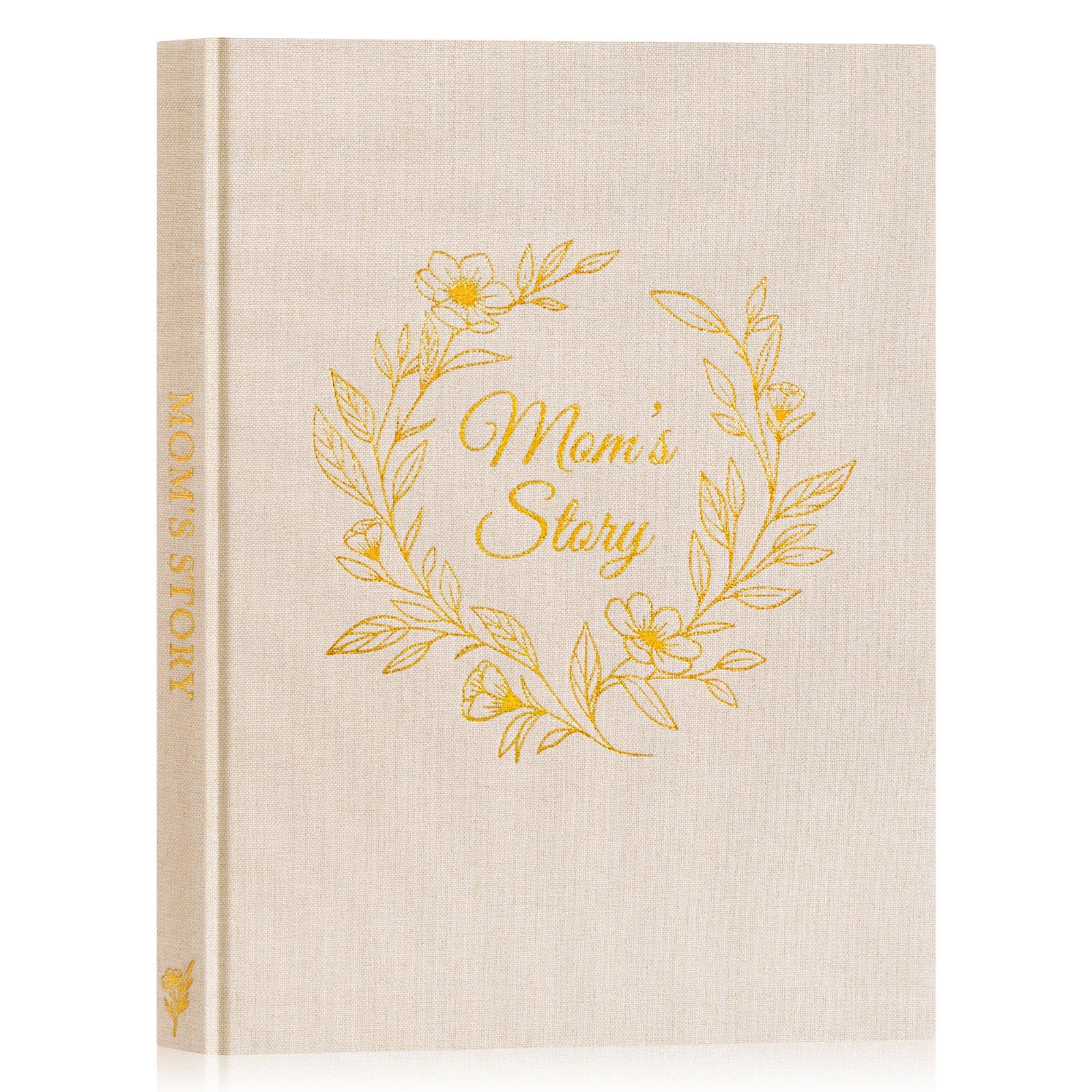 Lanpn Mom Life Story Book Journal with 270+ Prompts, Linen Hardcover Moms Story Guided Journal to Fill Out, Mother Memory Keepsake Book, Mother's Day