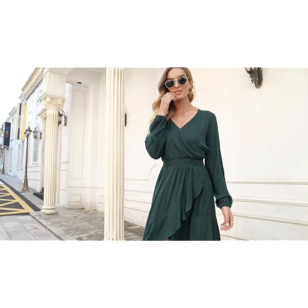 Kormei Womens Short Sleeve Floral High Low V-Neck Flowy Party Long Maxi Dress L Black&Red