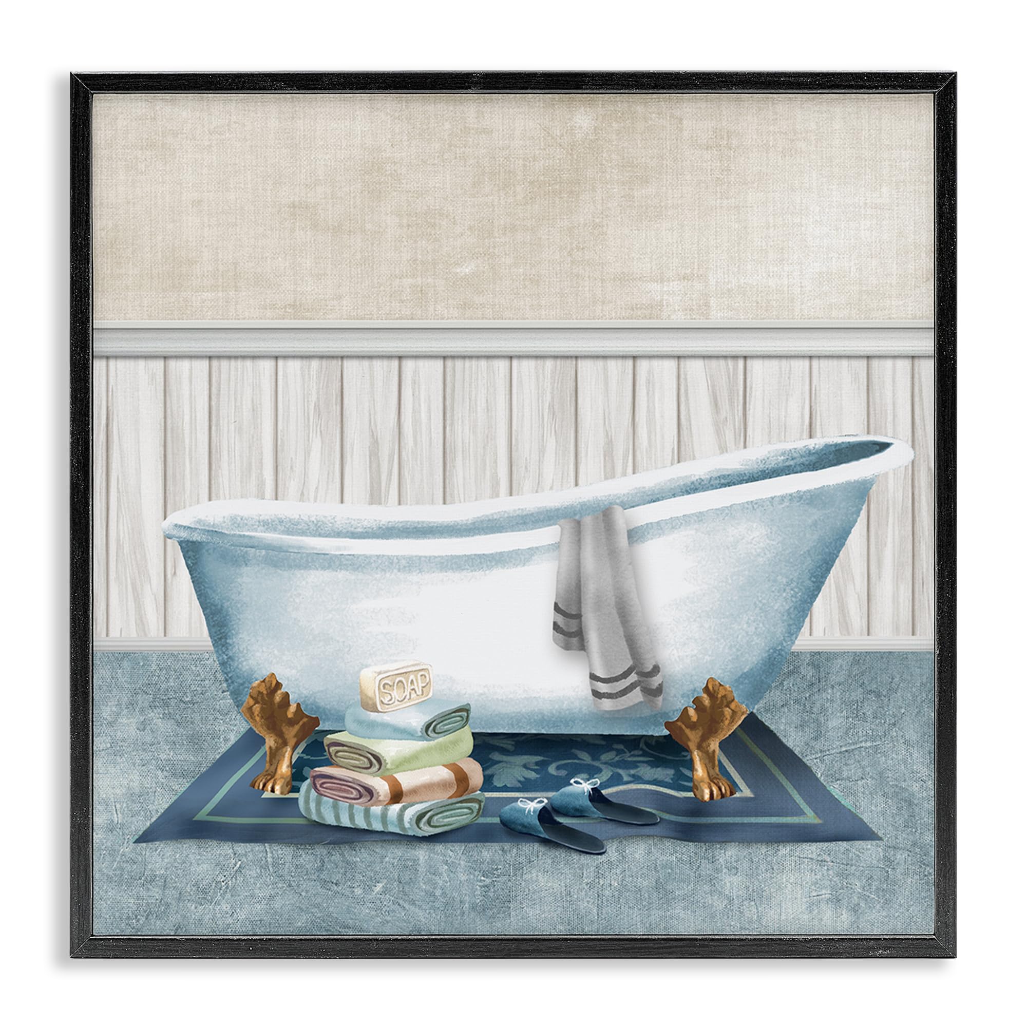 Cozy Clawfoot Bathtub Spa Bathroom, 24 x 24 Inch Framed Giclée Print