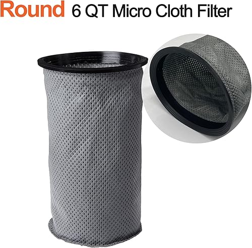 Miniatura 4 de Smilefil - Filtro redondo de 6 cuartos de galón de micro tela reutilizable compatible con Proteam 6 cuartos de galón de mochila redonda aspiradoras