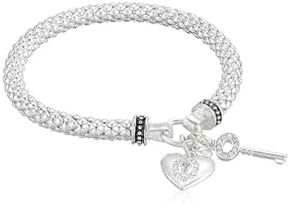 Amazon | Nine West Women's Boxed Silver Heart Key Stretch