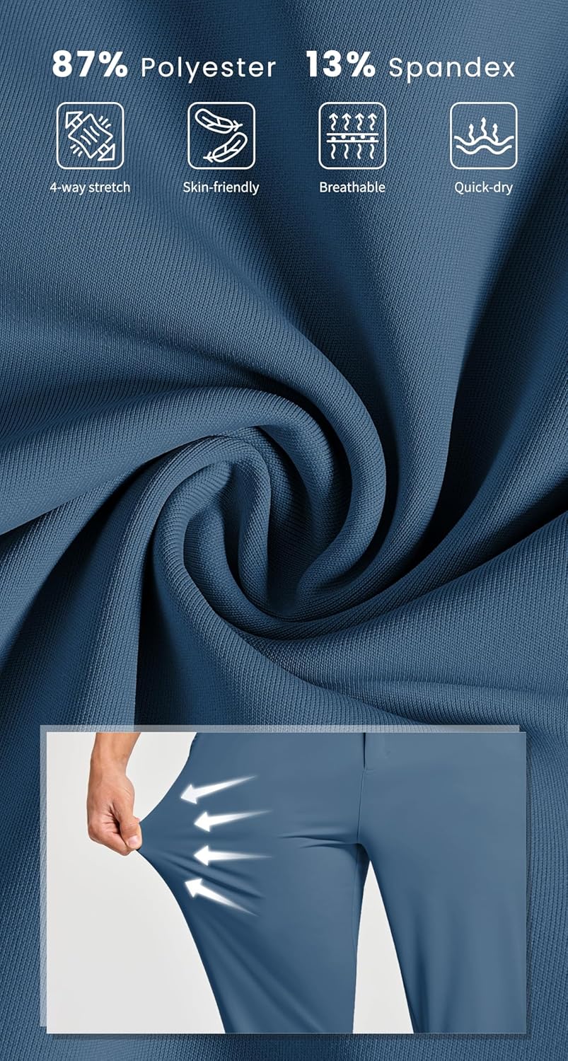 Willit Men's Golf Joggers Stretch Pants with 5 Pockets Slim Fit Sweatpants Work Dress Pants with Belt Loops - Image 4