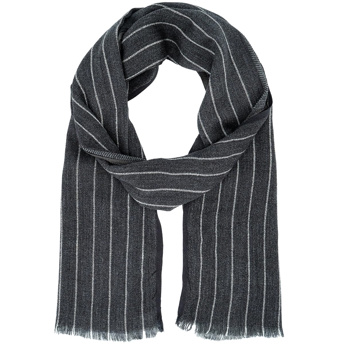 Lindenmann Men's Black Scarf Grey / Scarf Thin 50% Polyacrylic / 50% Viscose, One Size
