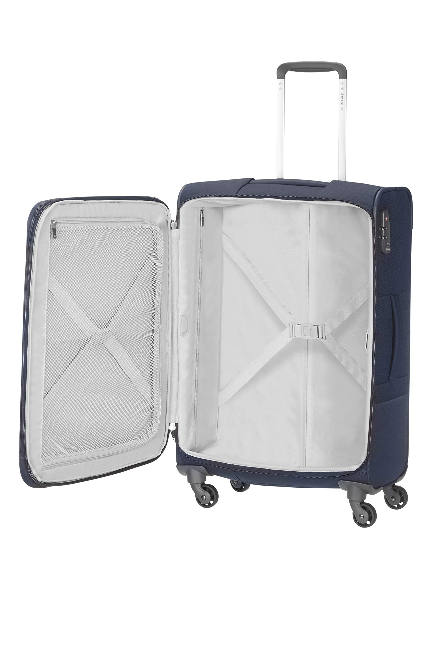 Samsonite Base Boost Spinner L Valigia Espandibile.78 cm, 105/112.5 Litri, con lucchetto TSA, Blu (Navy Blue)