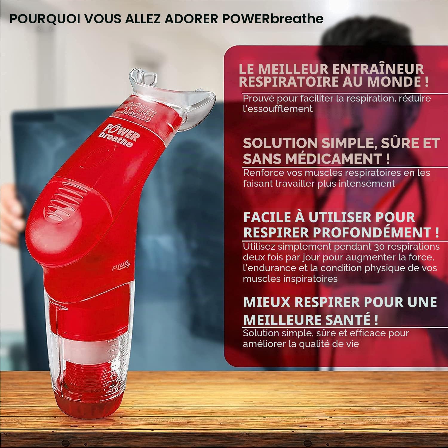 Powerbreathe Plus Haute résistance Noir
