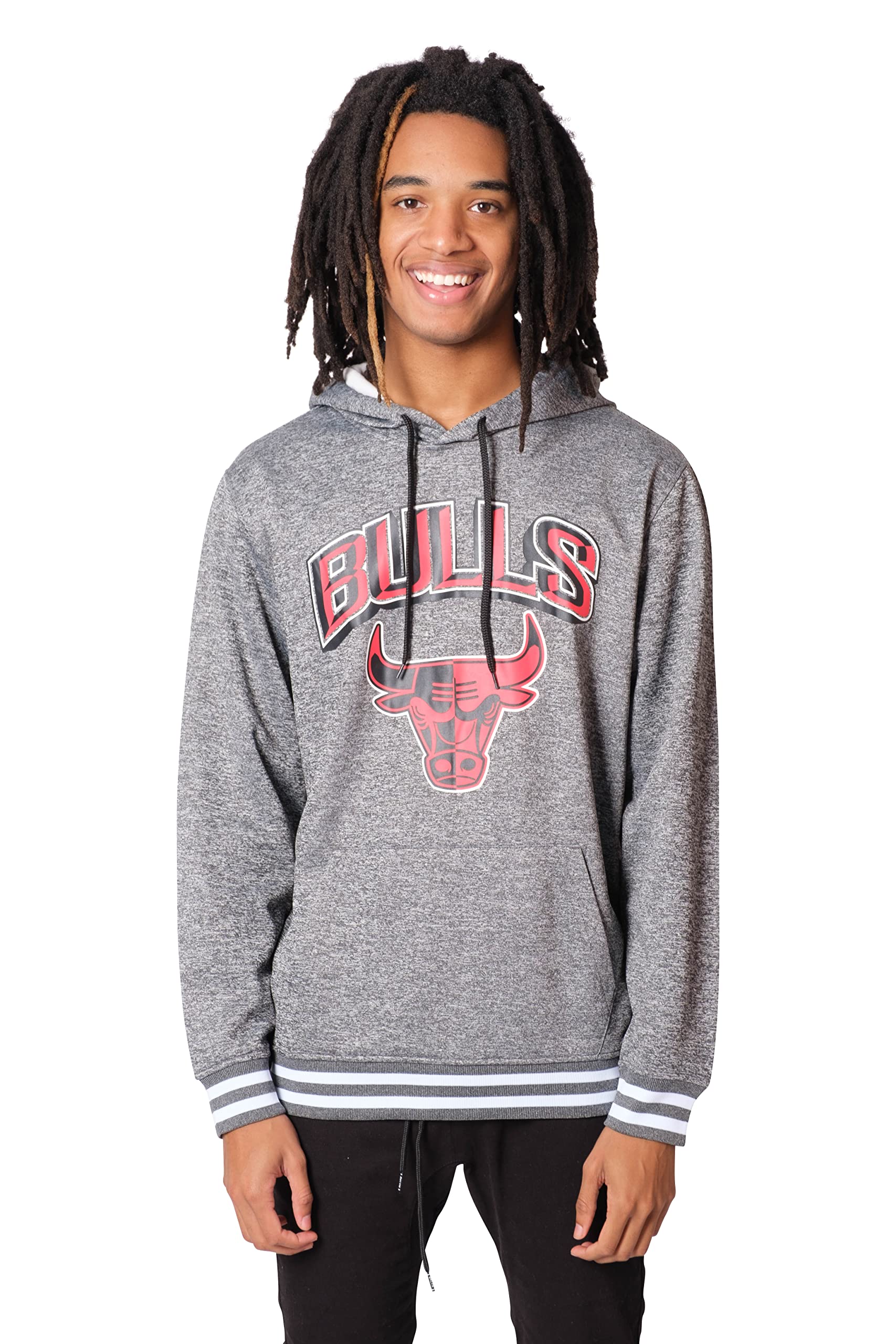 Ultra Game NBA Men's Stripe Soft Fleece Pullover Hoodie Sweatshirt