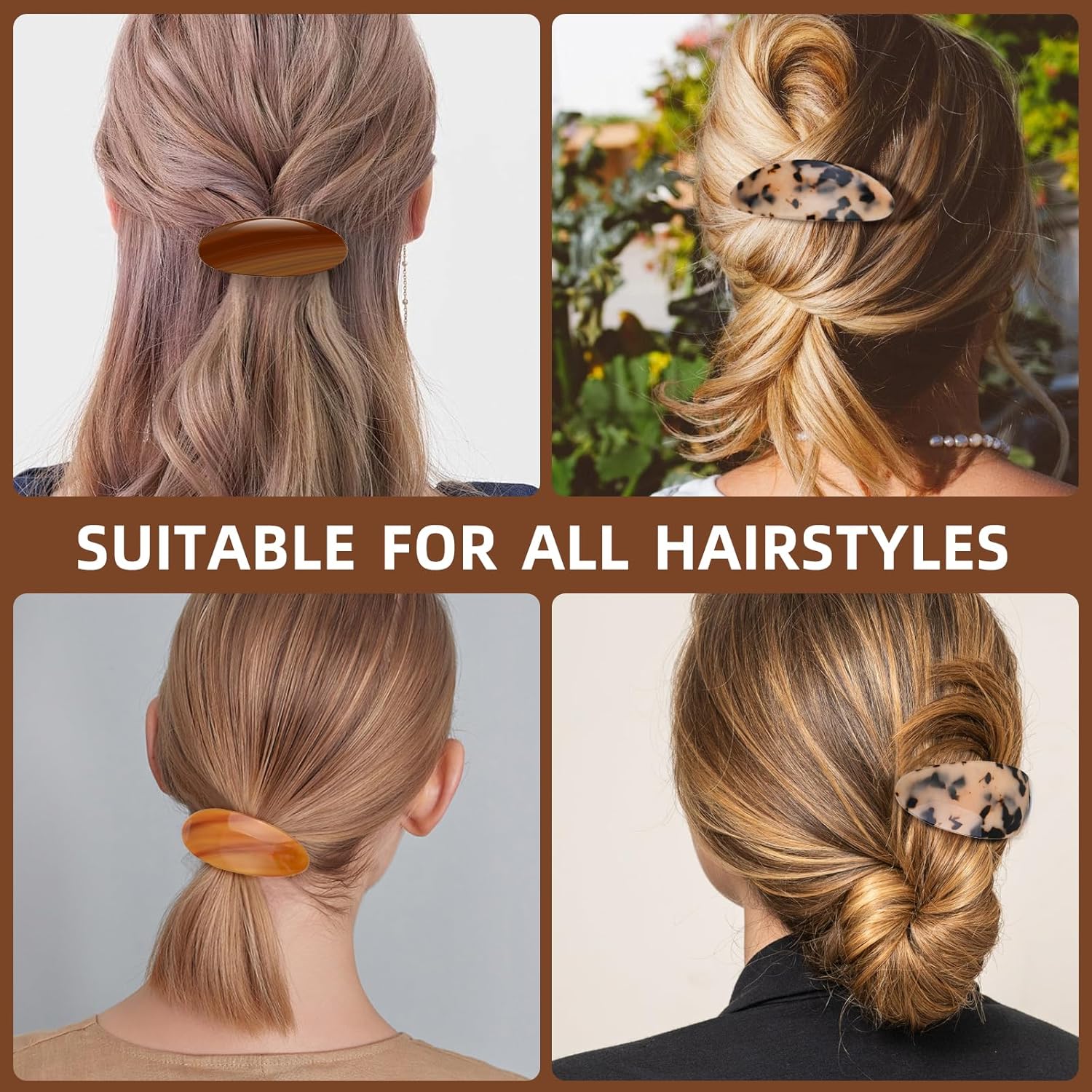 Hair Barrettes for Women Tortoise Shell Hair Clips Classic Snap Retro Hair Pin Vintage French Barrette for Long Thick Hair (3Pcs) - Image 5