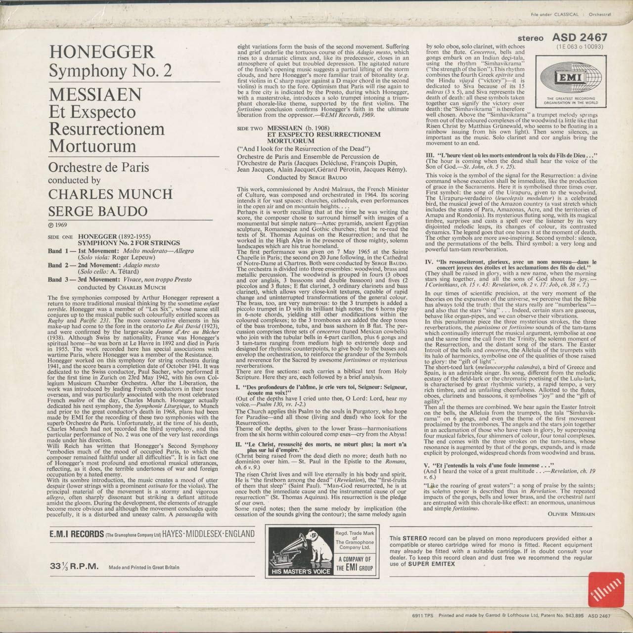 Amazon.co.jp: オネゲル Honegger 交響曲 Symphony 2番 メシアン