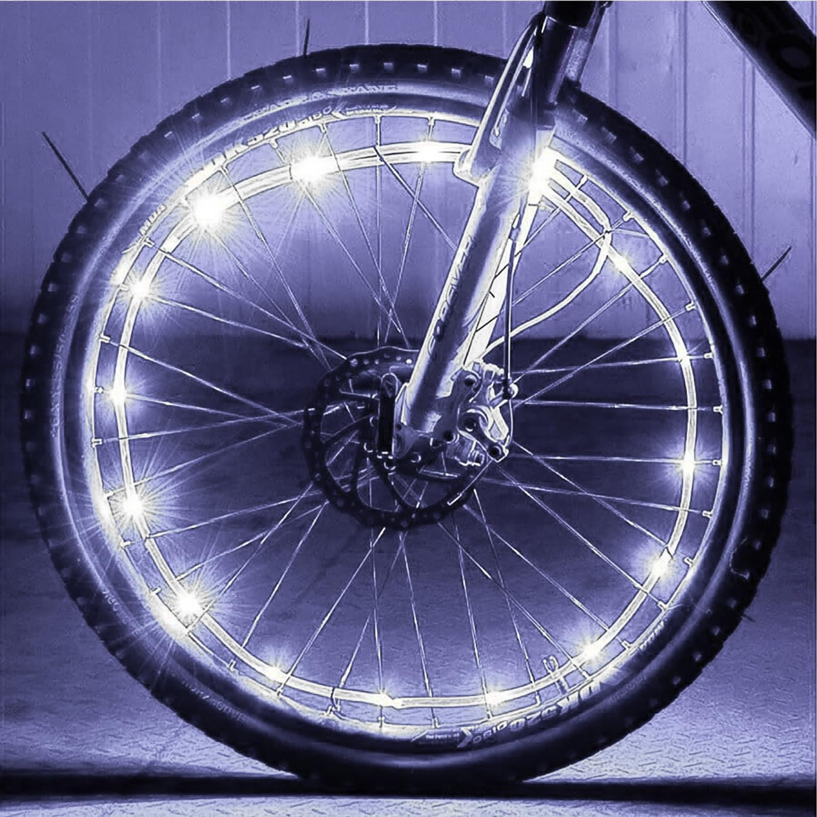 LED Bicycle Wheel Lights – White Spoke Lights for Bike Wheels, Custom Colours, All-Angle Visibility, Fits Adults & Kids, Batteries Included