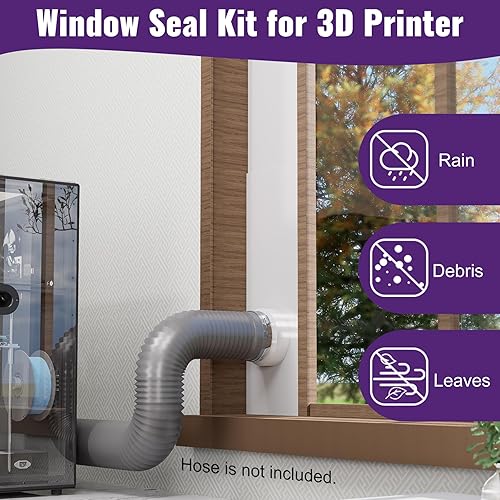 Miniatura 8 de Mxclimate Kit de ventilación de ventana compatible con manguera de conductos de 3 pulgadas4 pulgadas para ventanas correderas, kit de sellado de
