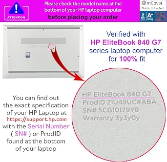 mCover Case ONLY Compatible for 2020~2022 14 HP EliteBook 840 G7 / G8 (Intel CPU) | EliteBook 845 G7 / G8 (AMD CPU) Series Windows Laptop (NOT Fitting Any Other HP Models) - Black