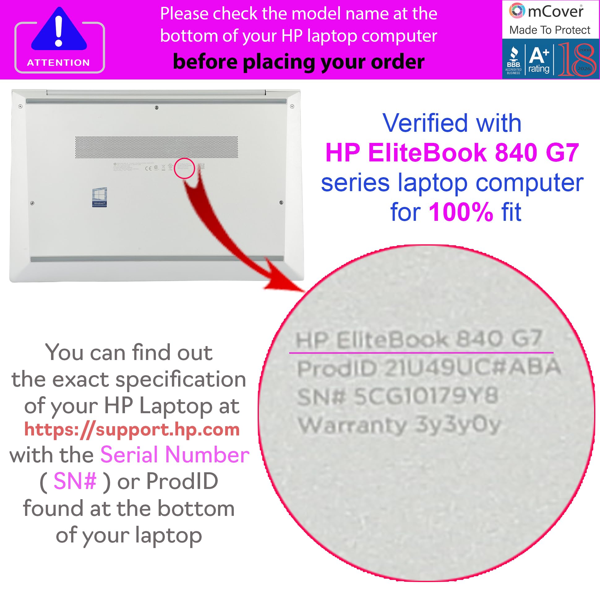 mCover Etui kompatybilne tylko z laptopami HP EliteBook 840 G7 / G8 (Intel CPU) 2020~2022 35.6 cm HP EliteBook 845 G7/G8 (procesor AMD) (nie pasuje do innych modeli HP) - czarne