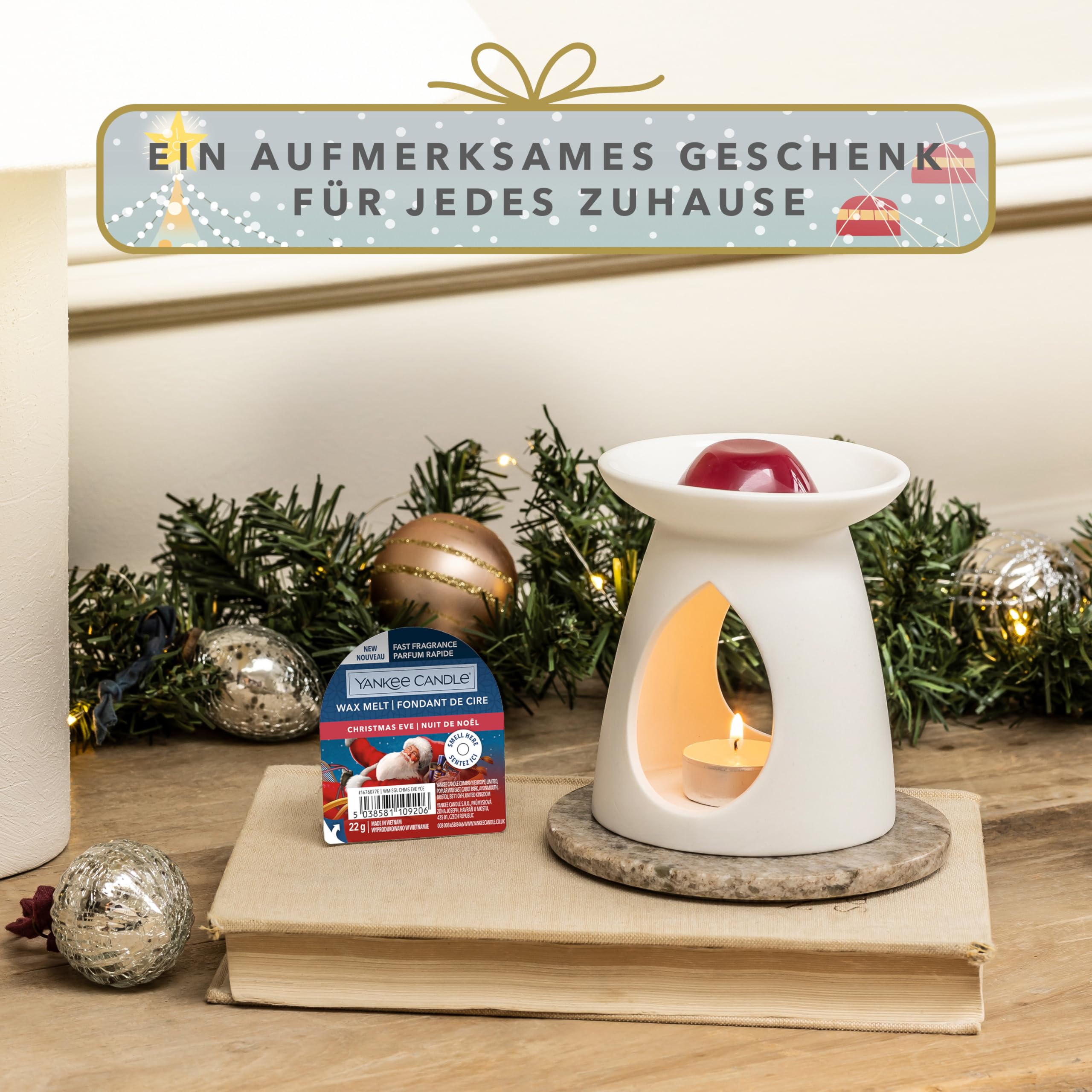 Yankee Candle Geschenkset | 12 duftende Wax Melts, 1 Wax Melt Wärmer & 1 geruchloses Teelicht | Perfekte Weihnachtsgeschenke für Frauen