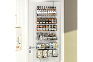 JKsmart Wall or Door Mounted Space-Saving Spice Rack Organizer (6-Tier Over the Door)