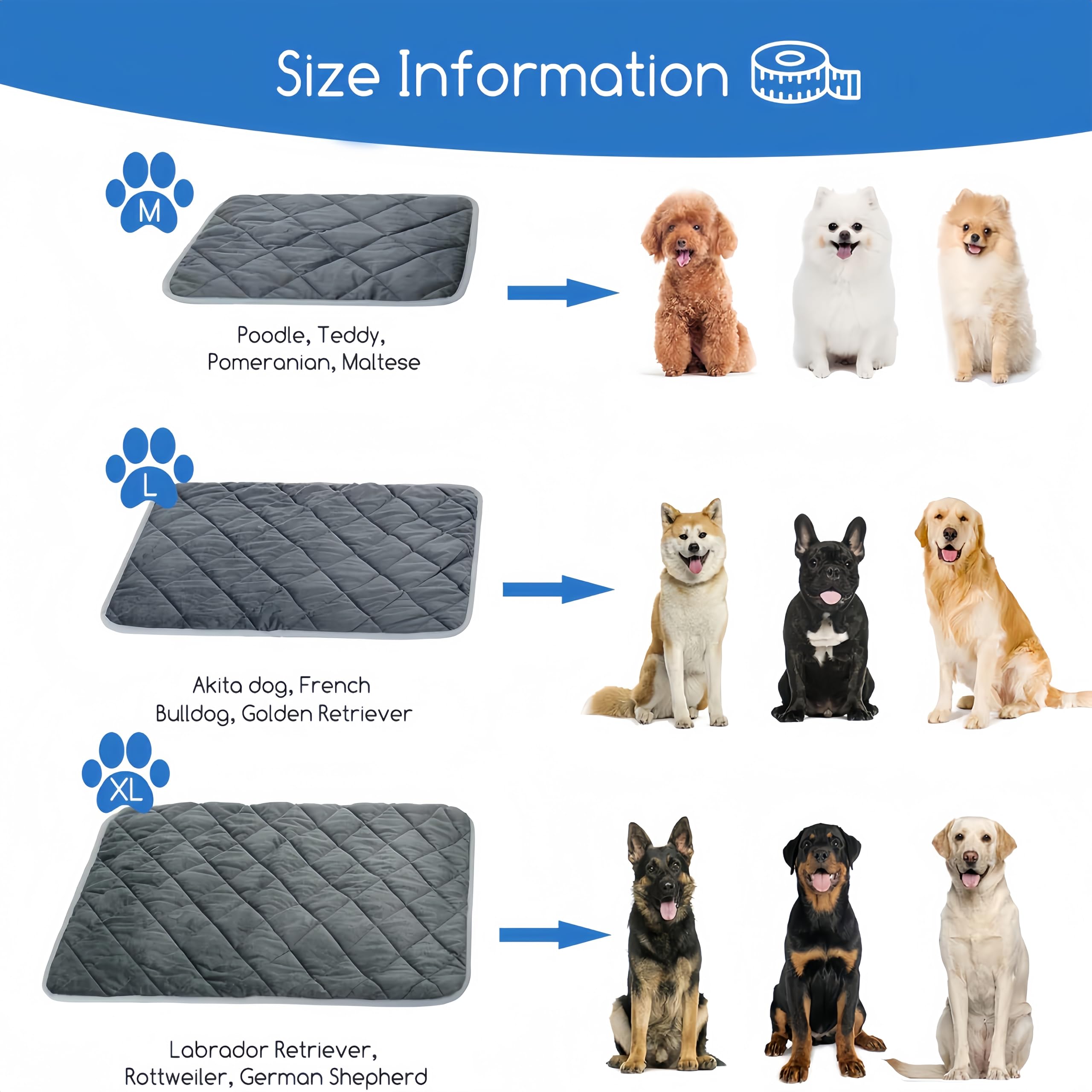 Generisch Wärmematte für Hunde - Thermo Reflexions Gelenk Matte ohne Strom, Selbstheizende Geräuschlose rutschfeste Waschbare Wärmedecke für Katzen und Hunde - Hundematte (XL(115 * 72)