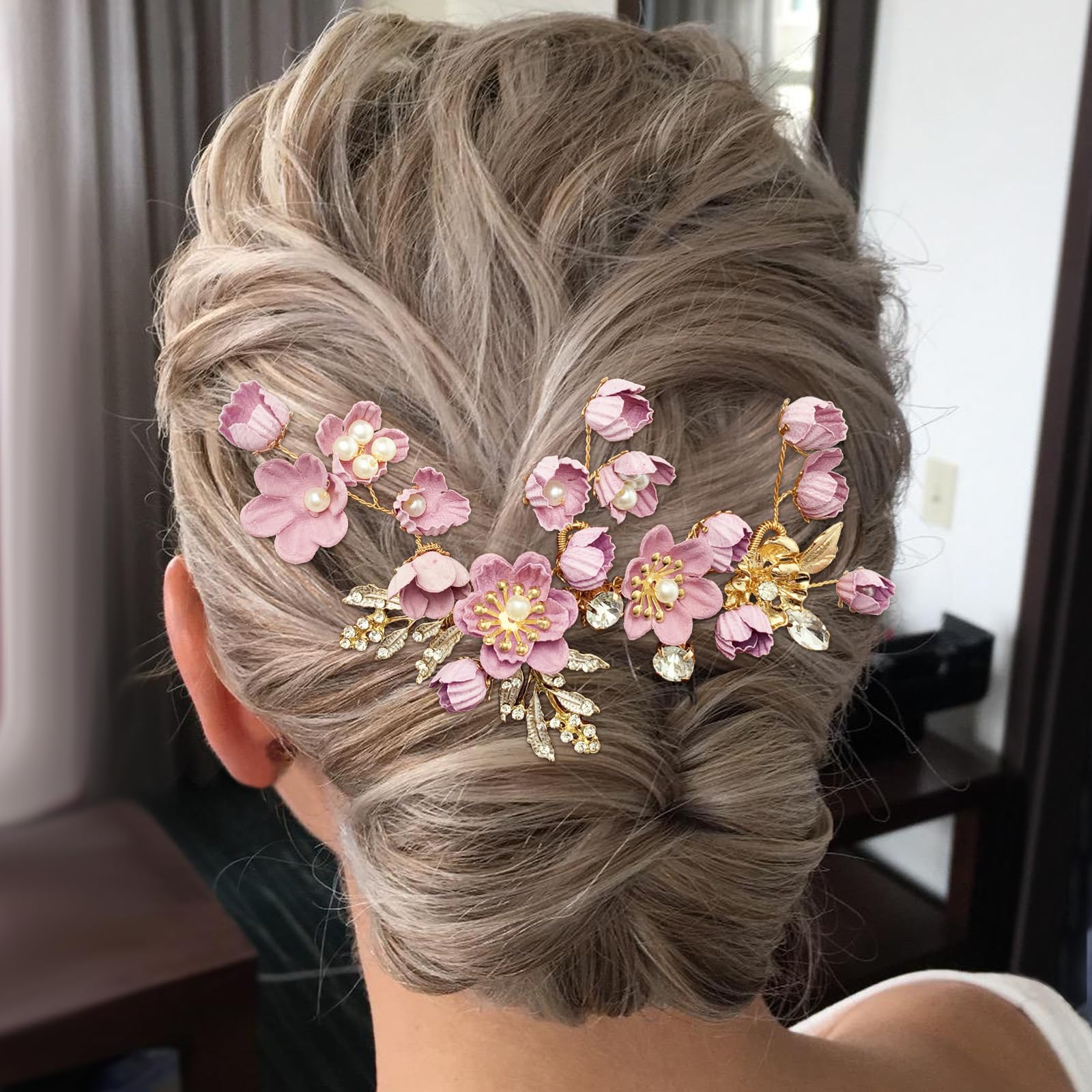 Pink and Gold Hair Accessory Set Rose Gold Assorted Design Korean Hair Clip for Girls & Women main image 4