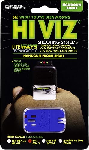 Miniatura 2 de HIVIZ GL2014 Glock Interchangeable LITEWAVE - Mira de pistola delantera, color negro