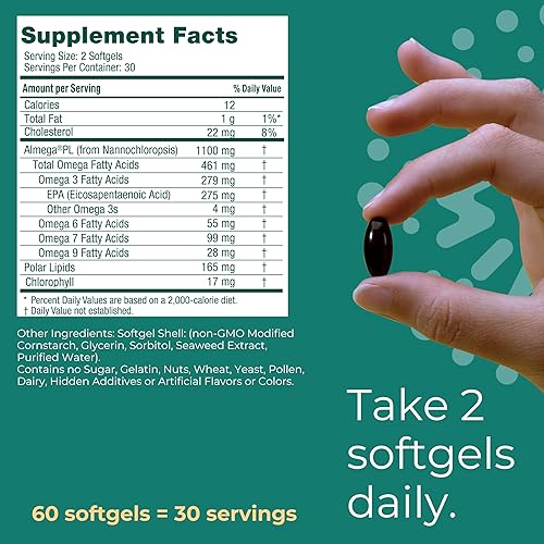 Miniatura 6 de Iwi Life Heart Omega-3, apoya la salud general del corazón, contiene algas veganas omega-3 y EPA, ayuda a mantener los niveles de lípidos adecuados,