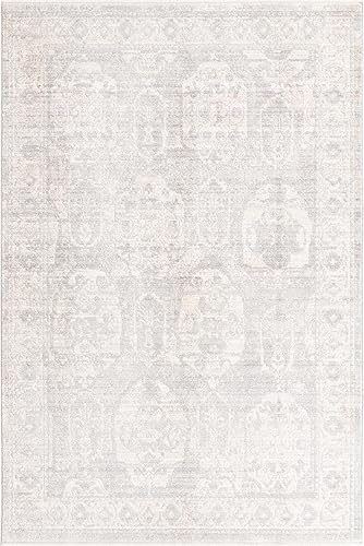 Miniatura 3 de Unique Loom Lola Collection - Alfombra de área, audaz (5 pies 3 pulgadas x 8 pies, rectangular, grismarfil)