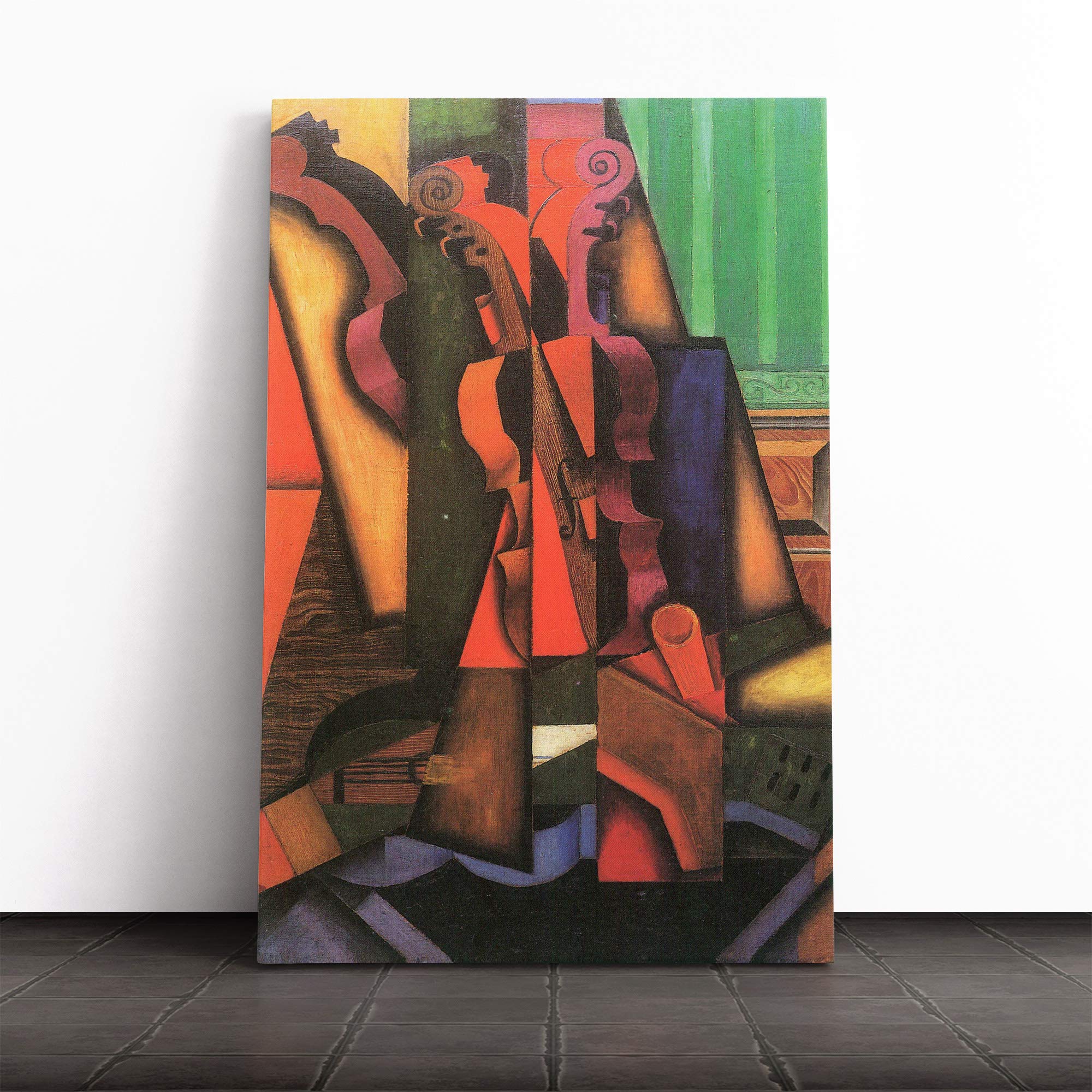Juan Gris Violin (2) Canvas Print | Gallery Wrapped 30mm Frame Wall Art | 24x16 inches | Ready to Hang | Modern Music Picture | Living Room Bedroom Lounge Office