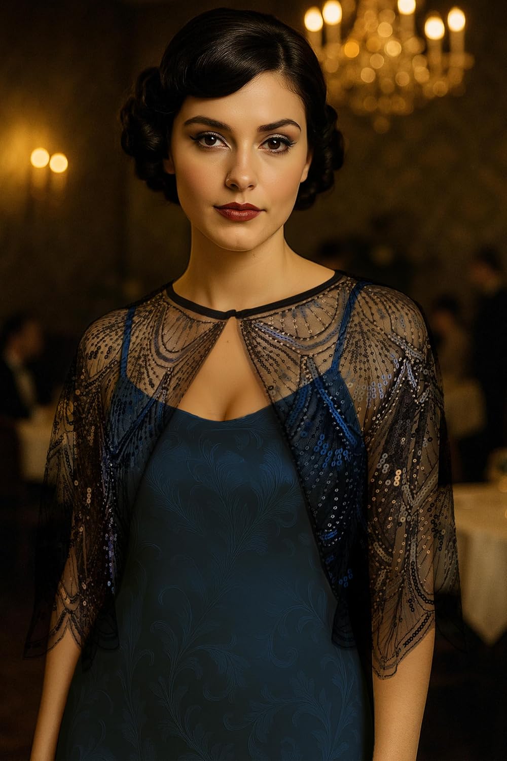 BABEYOND 1920s Shawl Wraps for Women, Sequin Beaded Shawls and Wraps for Evening Dresses Party - Image 3