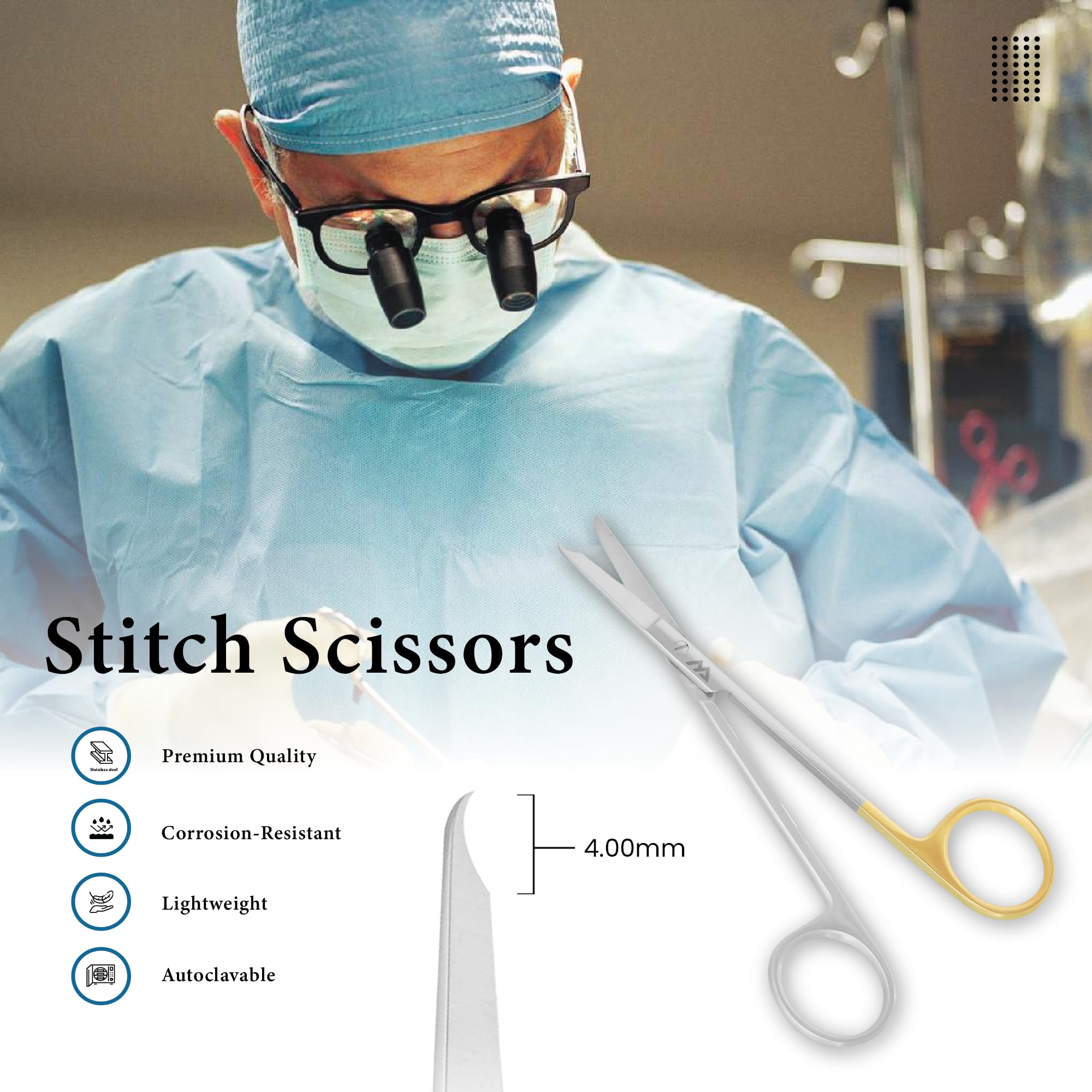Suture Stitch Scissors 11cm with Delicate Hook Surgical Nursing Medical Scissors Perfect for Suture Removal, First Aid, EMS Training Premium Quality Instrument- Stainless Steel — Amazon image 5