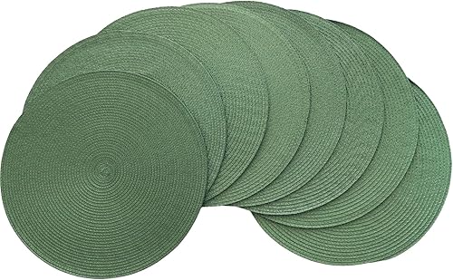 Miniatura 20 de Winknowl Juego de 6 manteles individuales redondos trenzados, lavables, resistentes al calor, para mesas de cocina, comedor, manteles individuales
