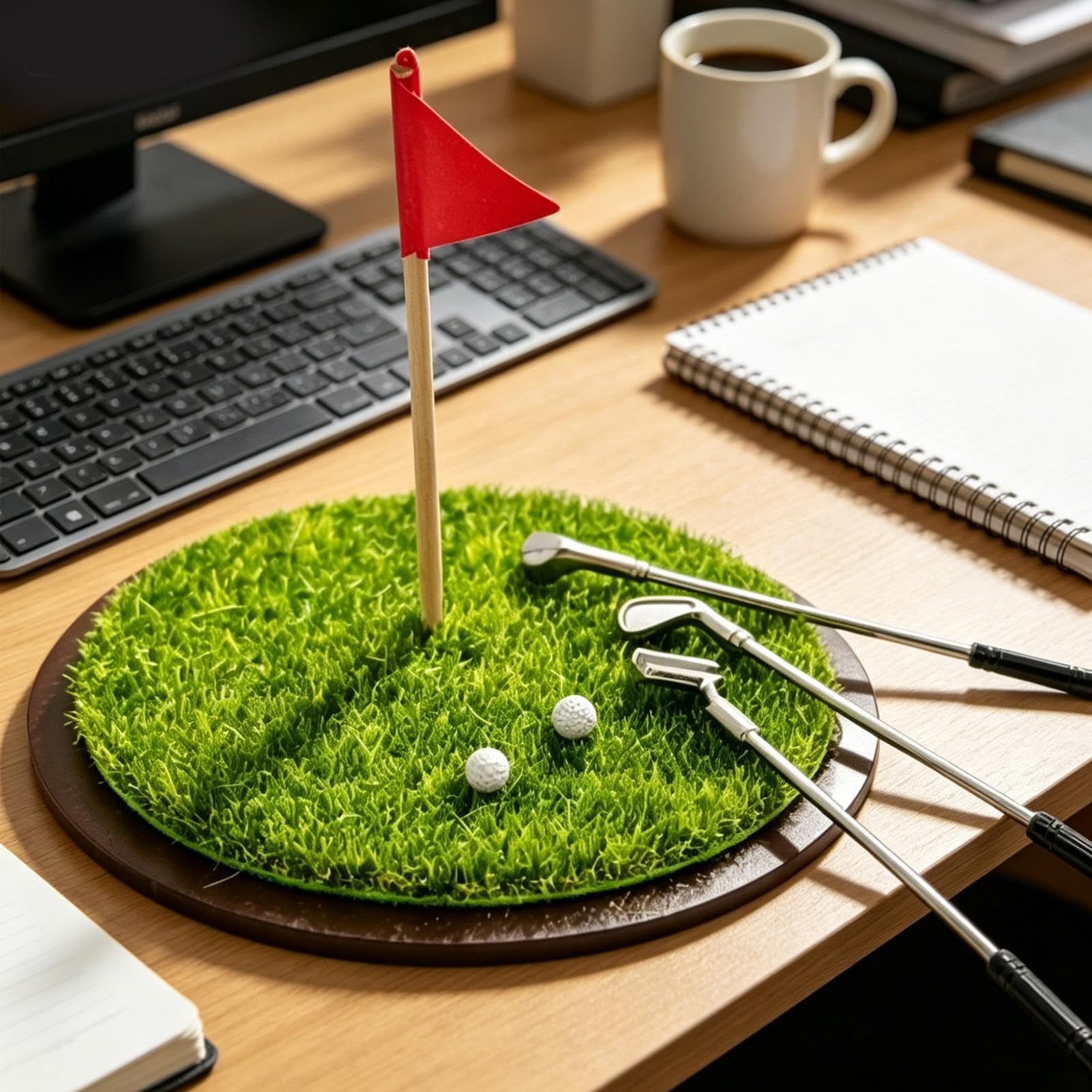 Mini-Desktop-Golfspiel | Lustiges Putting-Green-Spielzeug | Minigolfspiel | für Golfer, Kollegen, Männer, Büro, Innenbereich, Tischübung, Entspannung