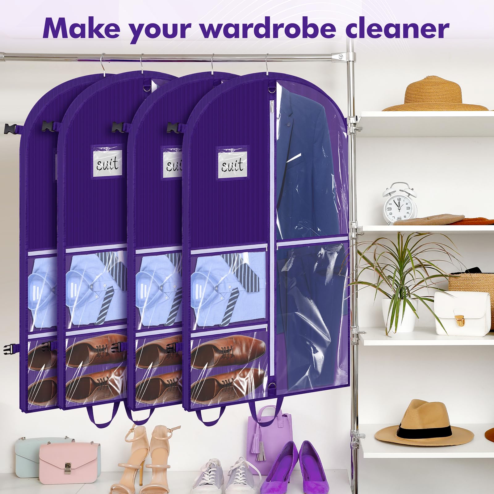 Porta Abiti Da Viaggio Con 5 Tasche - Impermeabile E Antipolvere 110x60 Cm | Per Abiti, Vestiti E Accessori - Foto 4