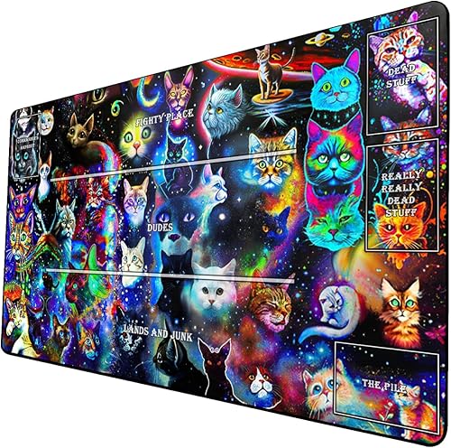 Tapete de juego AI Painting TCG  Tapete de juego de cartas coleccionables MTG con zonas, 24 x 14 pulgadas, tapete de juegos de cartas