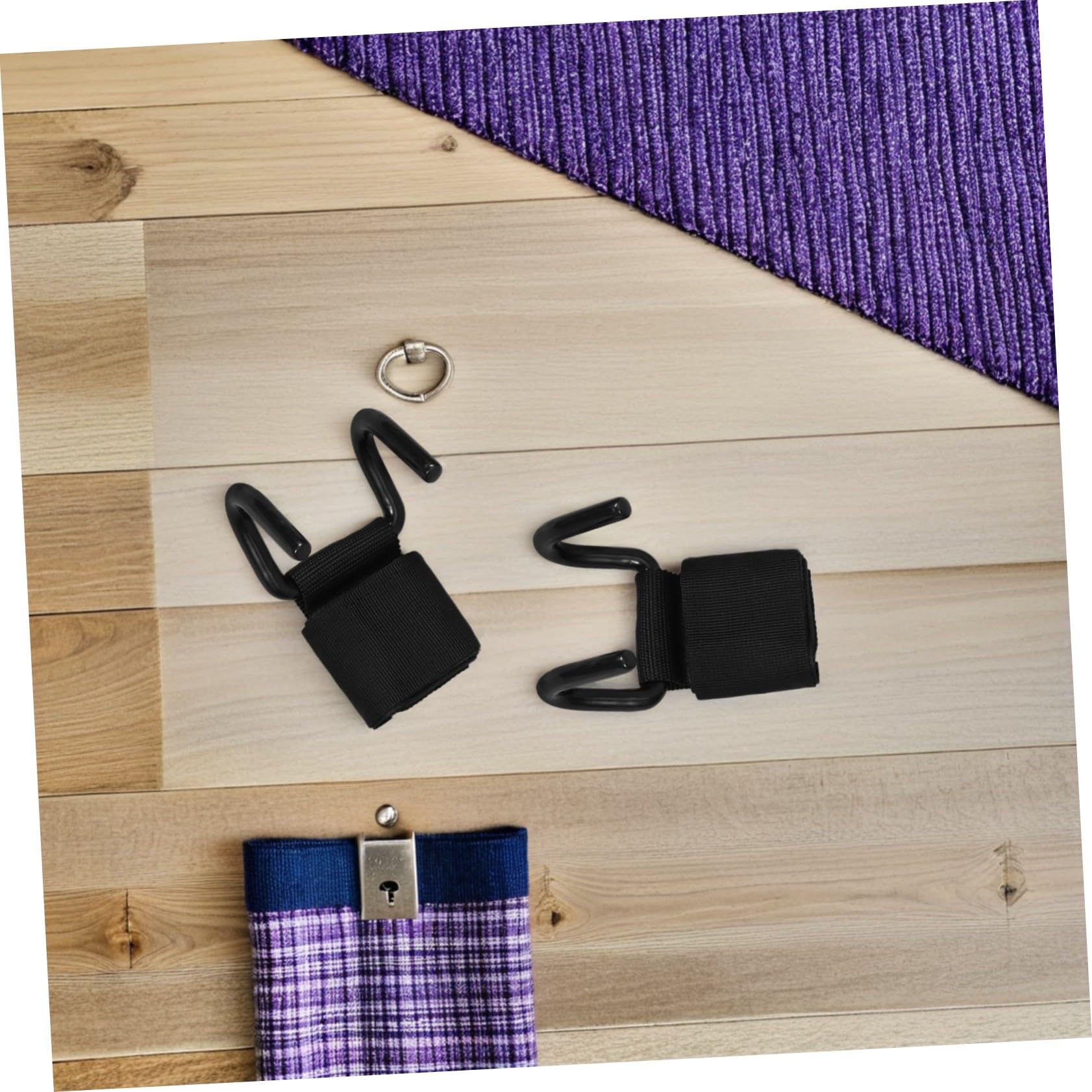 TOYANDONA Cinghie da Polso Ergonomiche Ganci per Sollevamento Pesi in Ferro e Tessuto, 2 Paia, Design Elegante per Allenamento di Forza e Workout Intenso in Palestra