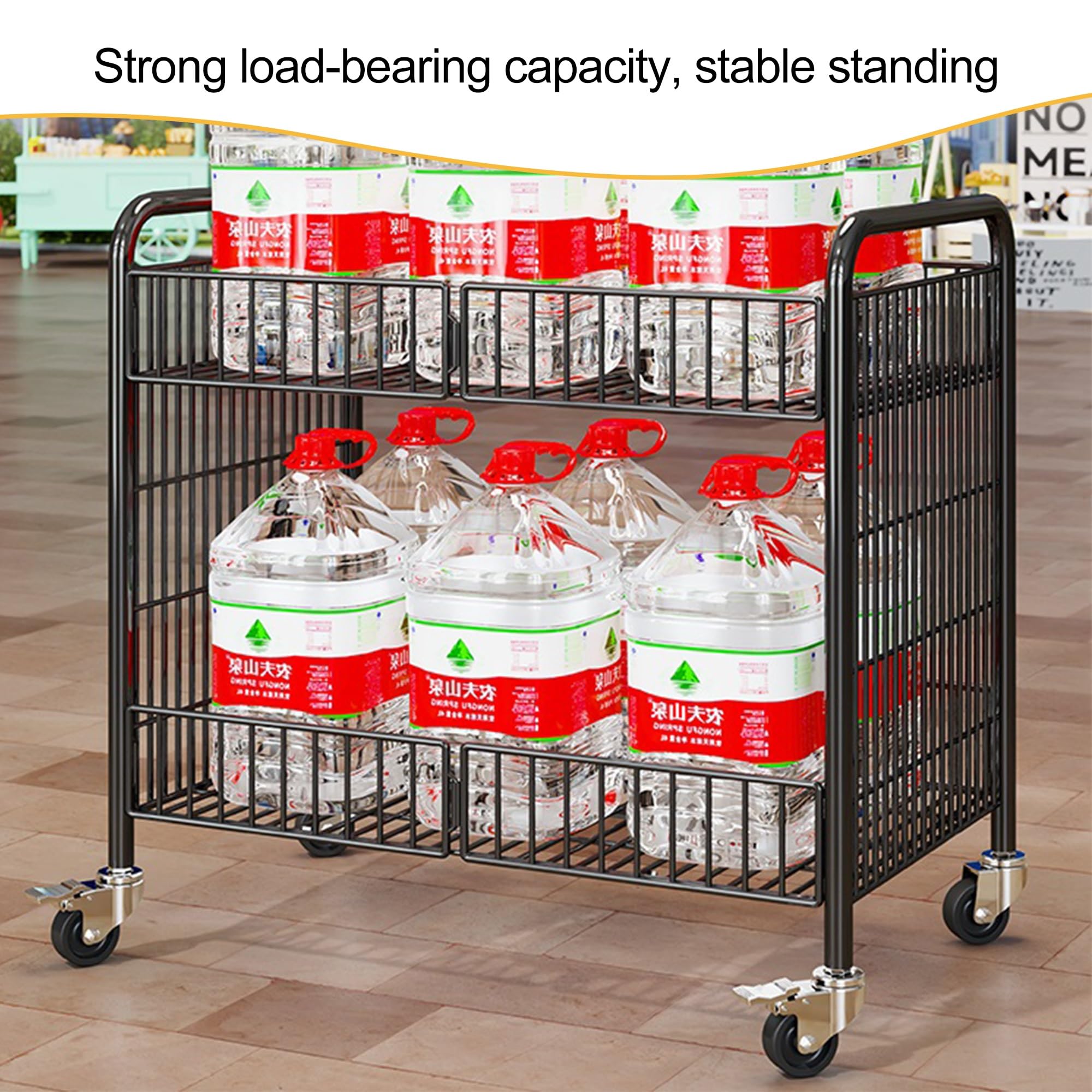 Tragbarer Metall-Klappwagen für Lebensmittelhändler – 80 cm le Market Trolley mit Gitter-Panel für Handwerksmessen und Pop-Up-Läden (schwarz, 80 cm)