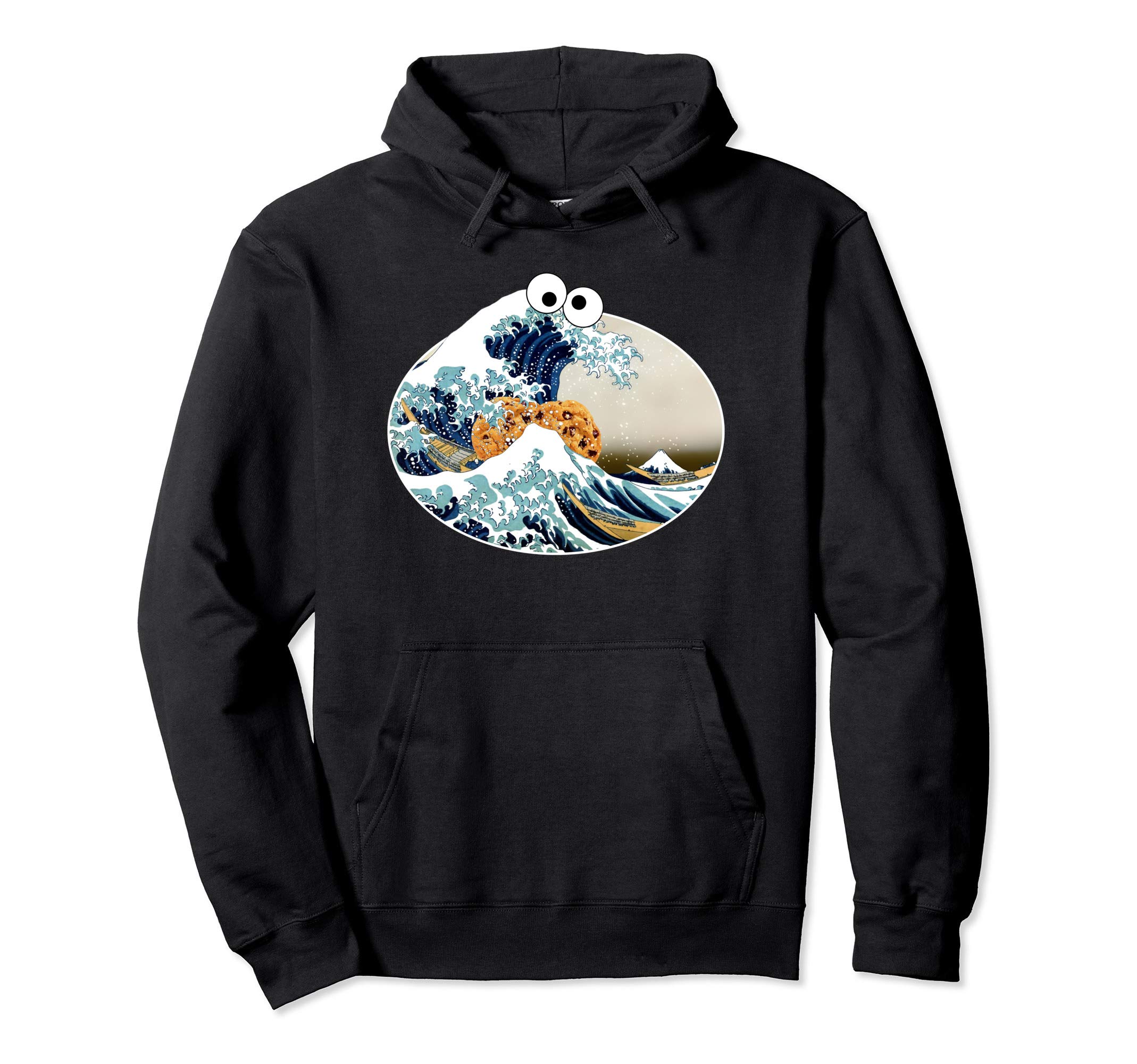 The Great Cookie Eating Wave Off Kanagawa - Googly Eyes Art Pullover Hoodie