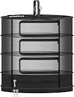 Vista 10 de Rejilla colgante de malla para colgar hierbas, pequeño estante de secado de plantas de 5 capas con cremallera tipo puerta y compartimento