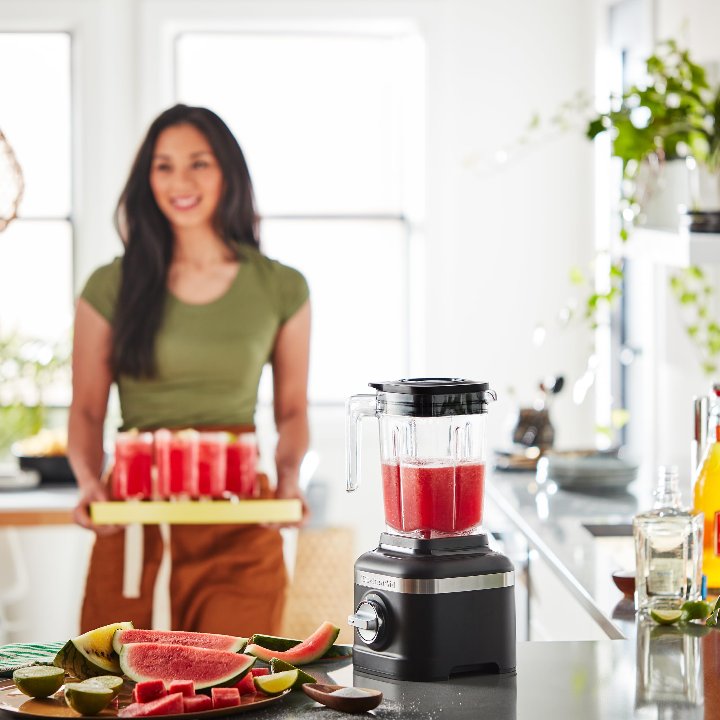 KitchenAid K150 3 Speed Ice Crushing Blender with 2 Personal Blender Jars - KSB1332Y,Black Matte, 48 oz