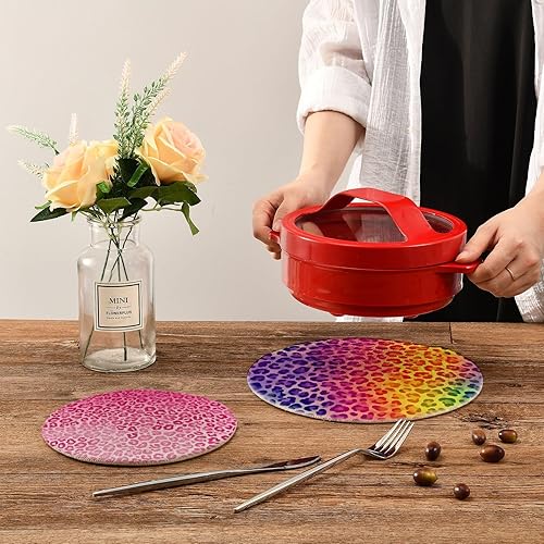 Miniatura 187 de Trivets for Hot Dishes Pots and Pans 2 PC Pot Holders Heat Resistant Cotton Round Potholders for Kitchen Countertop Decorative Autumn Maple Leaves