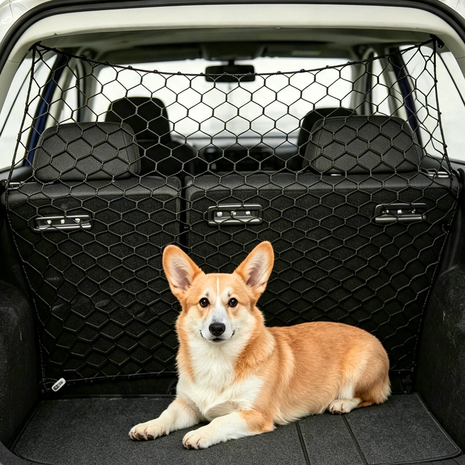 YcsRnn Dog Guard for Car Boot, Secure Pet Barrier for Vehicle Boot Divider, Car Dog Guard with 120x70cm Dimensions and Four-Side Elastic Edges, Dog Boot Guard for Safe Travelling