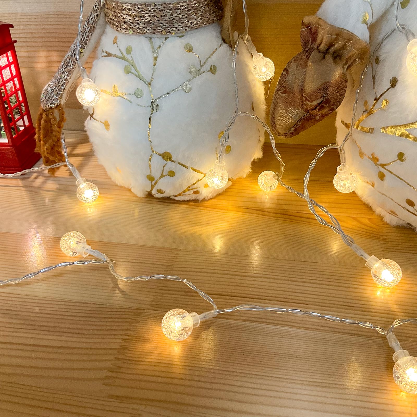 LEECOCO Kugellichterkette, 3m 30 LED, Batteriebetrieben, Warmweiß | Ideal Für Zimmerdekoration, Weihnachten & Garten