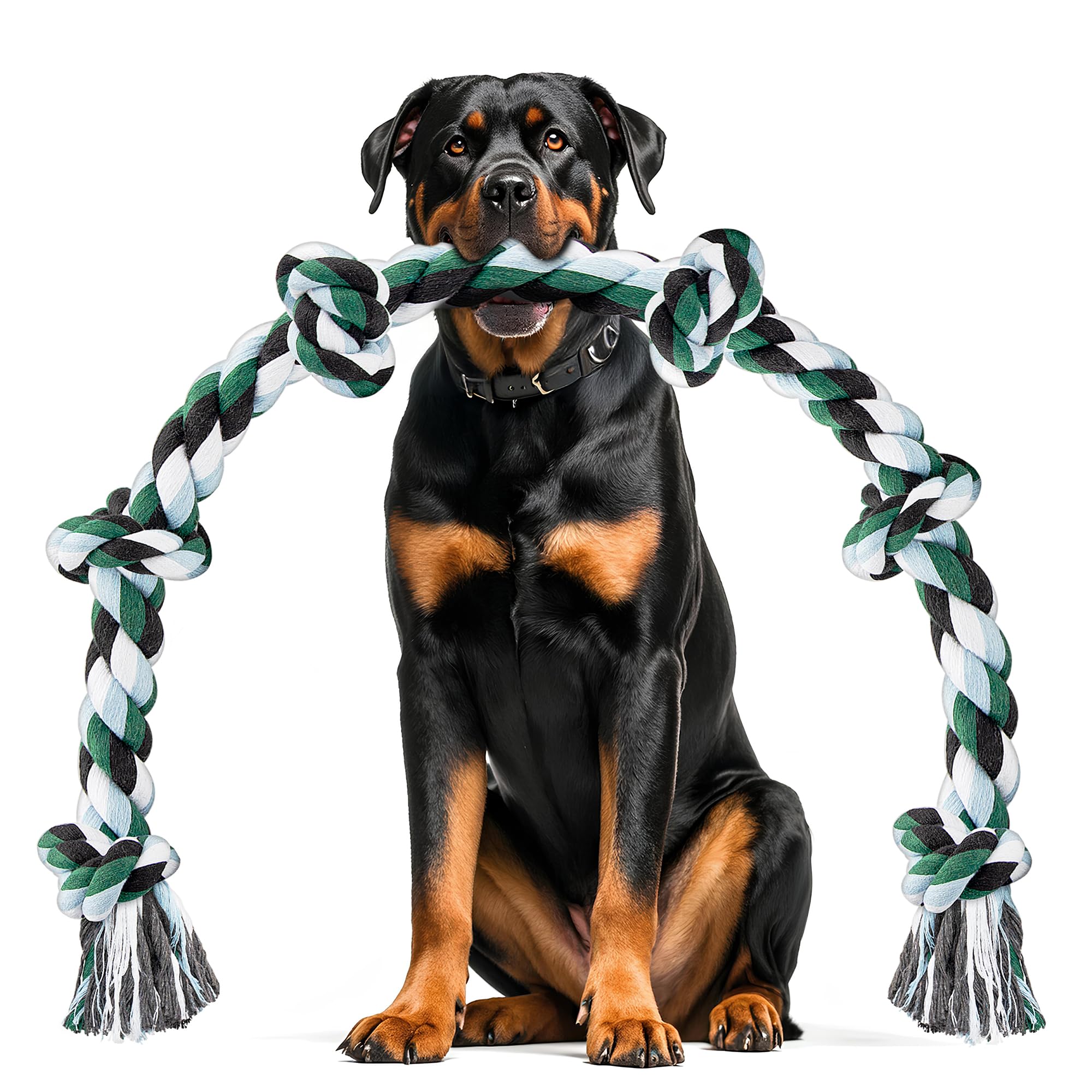 Ycozy XXL Hundespielzeug Unzerstörbar 100 cm Hundespielzeug aus Seil mit 6 Knoten Zahngesundheit und Zahnreinigung Arten für Mittelgroße Große Hunde und Aggressive Kauer