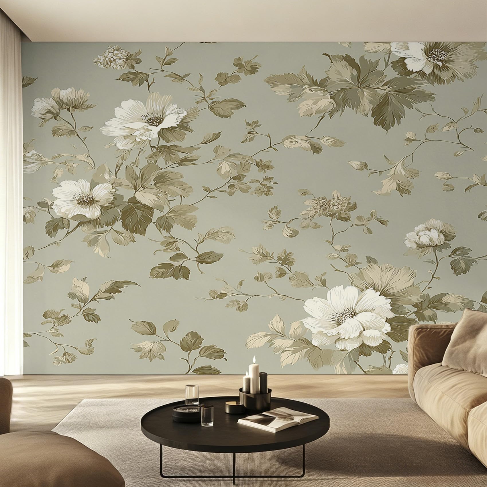 Papier peint botanique pour chambre ambiance victorienne chaleureuse