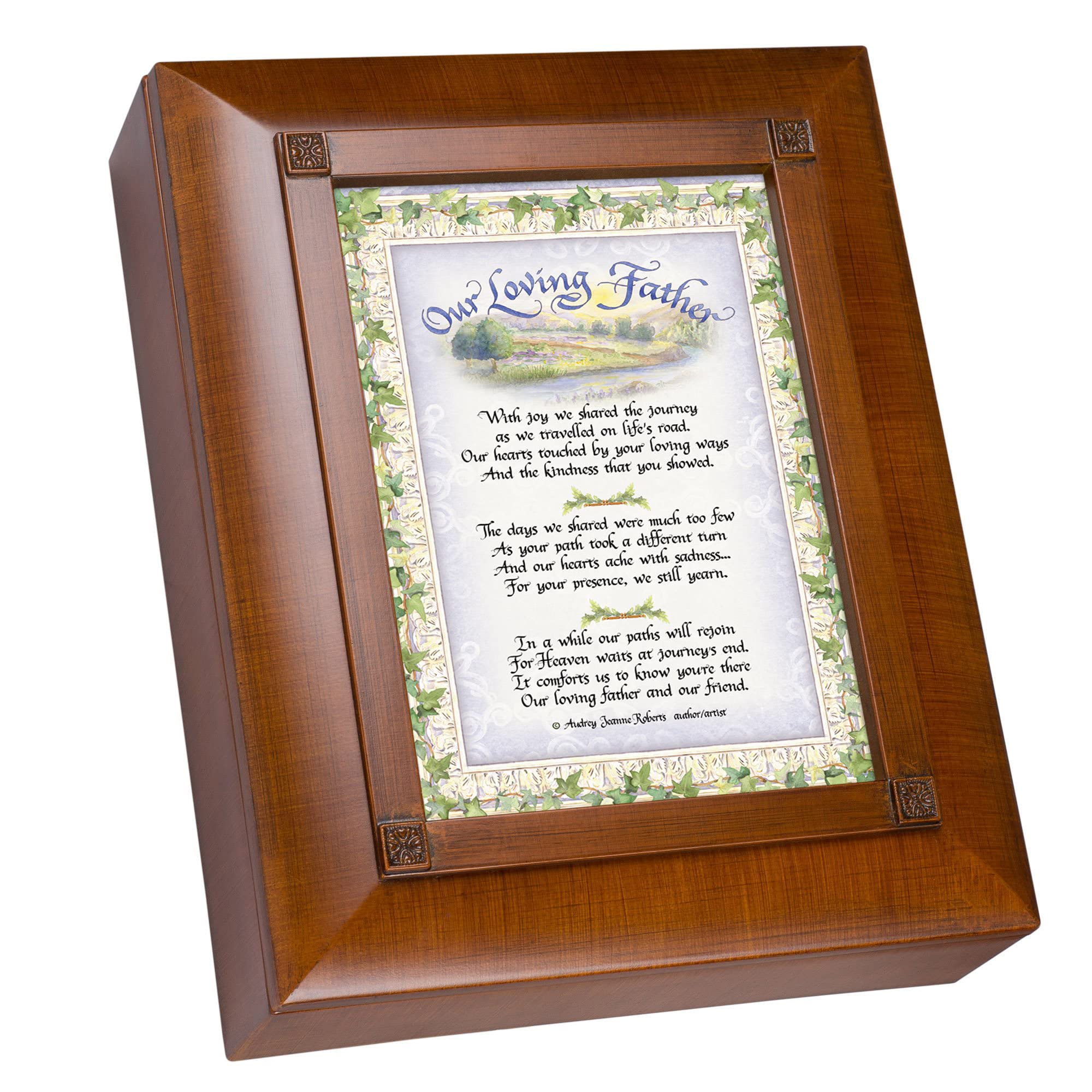 Cottage Garden Our Loving Father Woodgrain Rememberance Keepsake Box