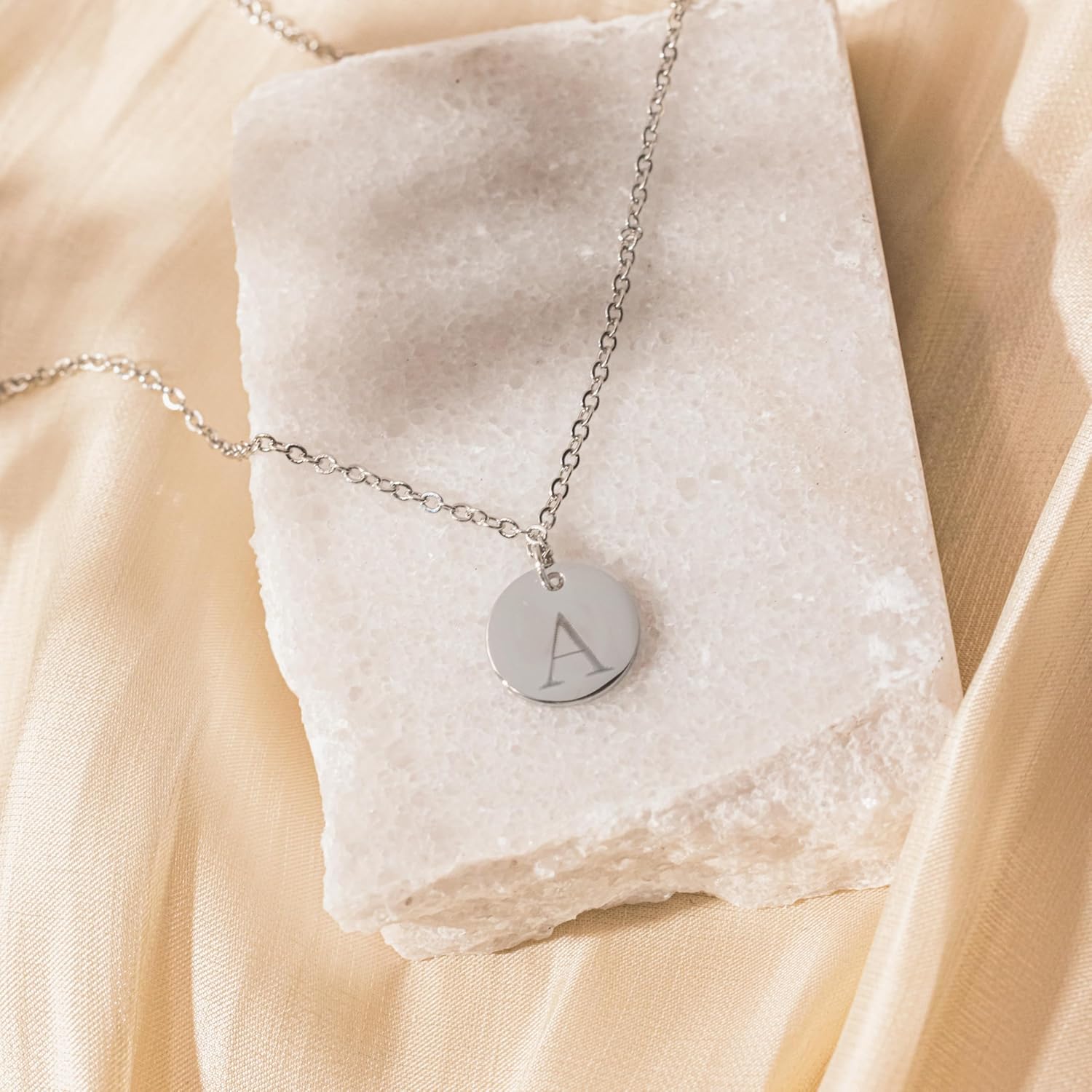 Petite Boutique Customizable Your Name disc pendant Necklace Personalized Gift Custom Jewelry Plated