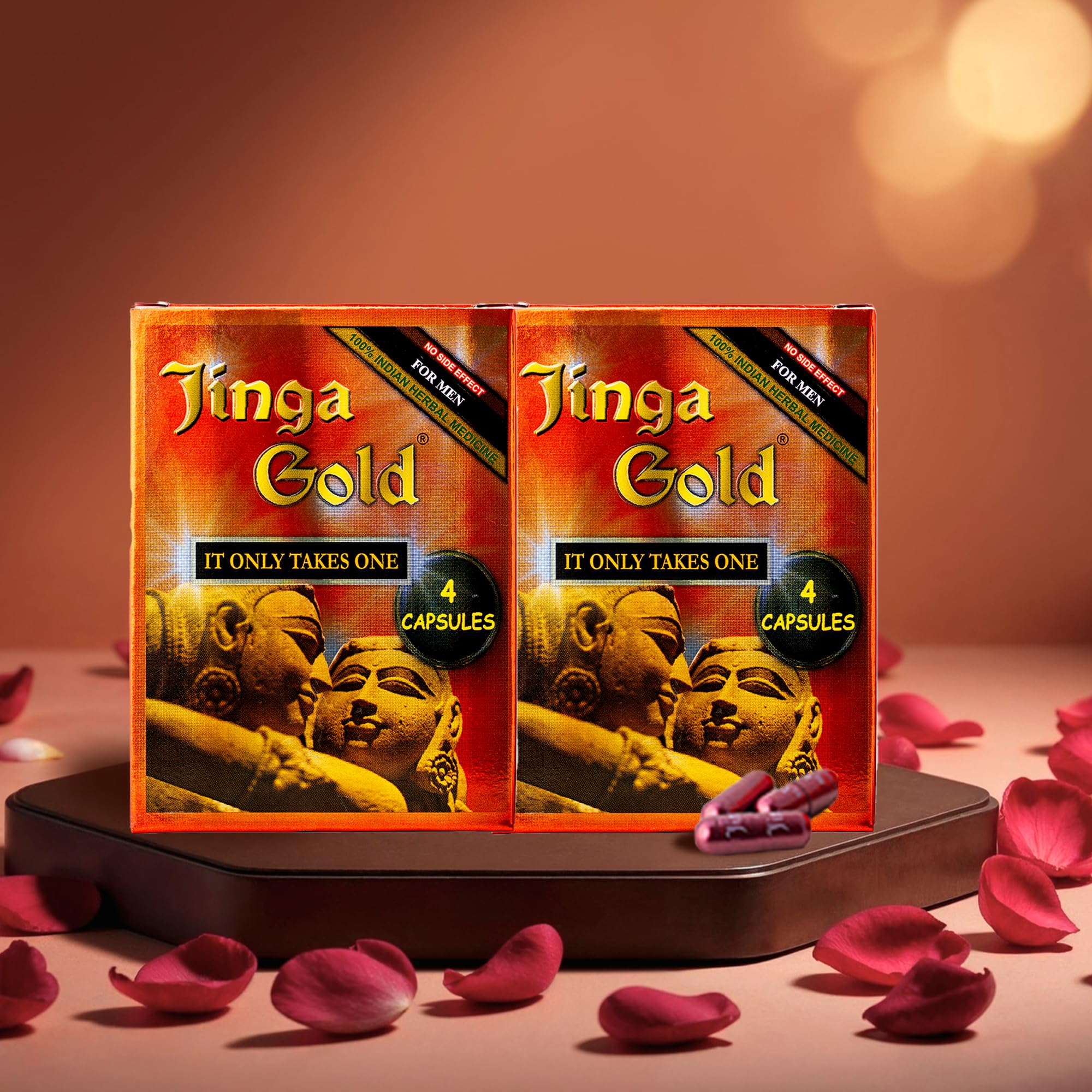 Jinga Gold Capsules for Men Wellness, Vitality & Stamina Booster – 8 Capsules (Pack of 2)