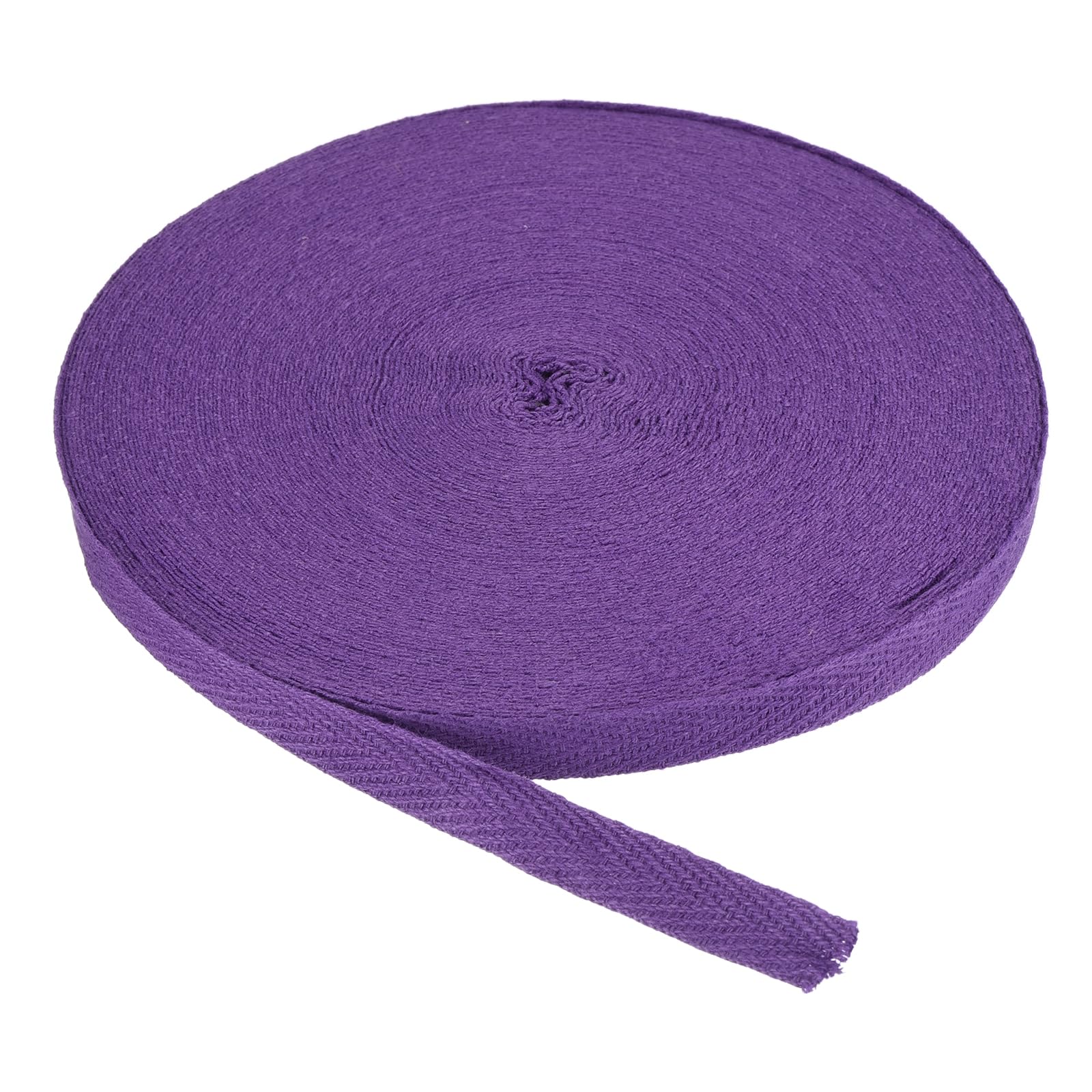 PATIKIL Cotton Twill Tape 3/8 Inch 25 Yards Cotton Ribbon Bias Binding Tape Herringbone Webbing Trim for Sewing Gift Wrapping Craft DIY Deep Purple