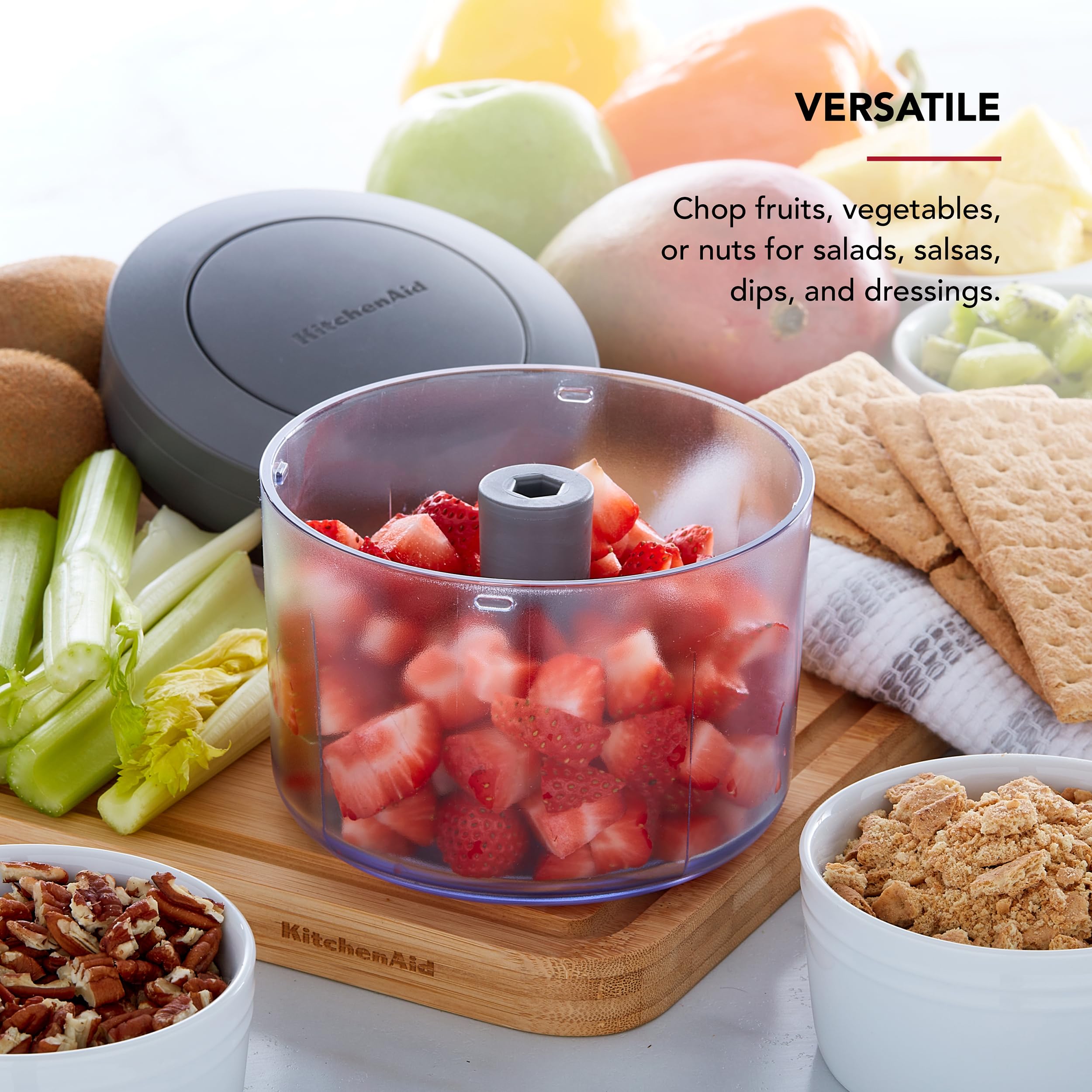 KitchenAid Picadora manual de alimentos, gris carbón, 3.8 tazas