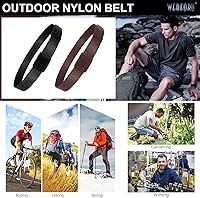 Vista 6 de WERFORU Cinturón de nailon para hombre, cinturón táctico militar, correa de lona para exteriores con hebilla de plástico