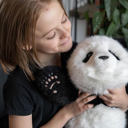 Miniatura 3 de Chongker Peluche de panda con peso, juguete de peluche realista para niños y adultos, regalo para amantes de los pandas, 4 libras con peso