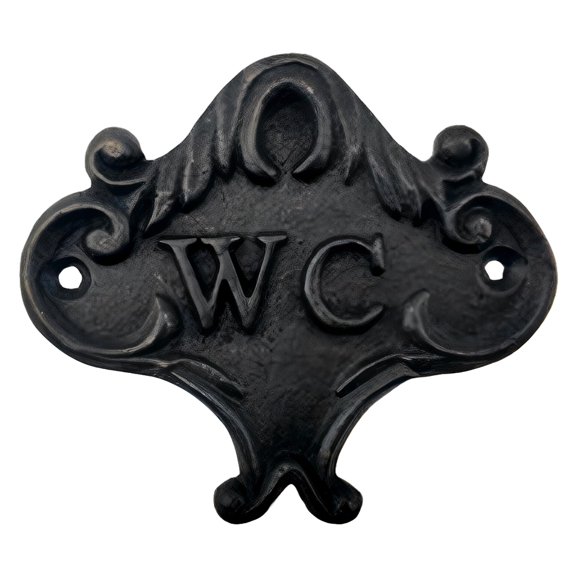 Anatolica Brass Wc Toilet Door Sign, Unlacquered Finish (Black Oxide)